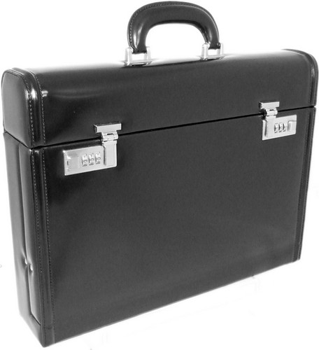 Ghirlandaio Radica Range Collection – Italian Calf Leather Small Travel Desk Attache Briefcase