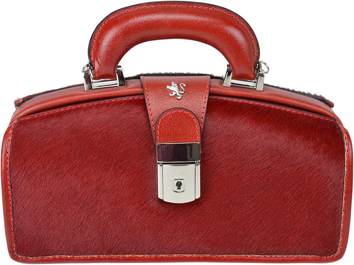 Pratesi Leather, Leather Bag for Women Lady Brunelleschi Cavallino Handbag