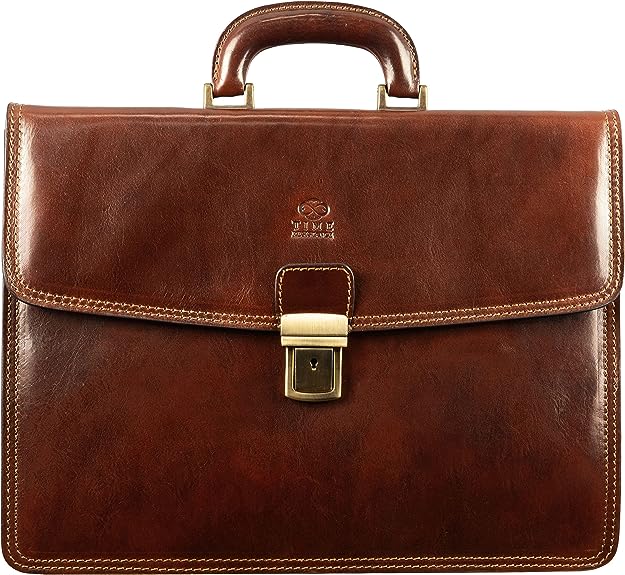 Time Resistance Leather Briefcase