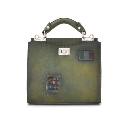 Anna Maria Luisa Small Italian Calf Leather Top Handle Handbag 1
