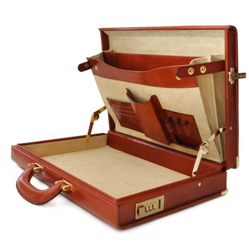 Italian Calf Leather Attache Briefcase 3
