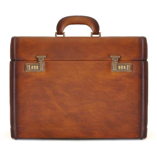 Italian Calf Leather Small Travel Desk Attache Briefcase 3