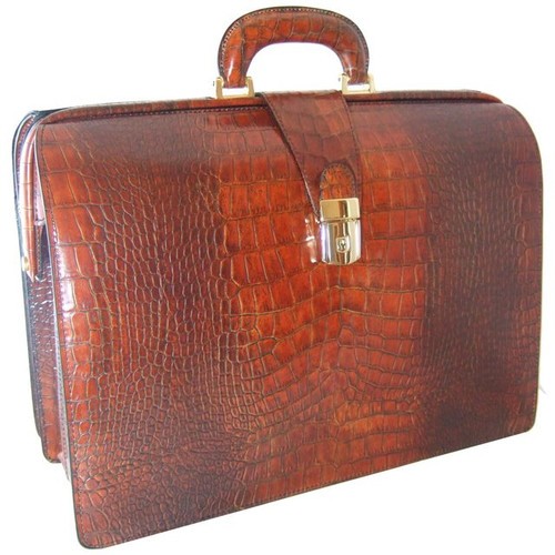 Leonardo King Croco Italian Calf Leather Lawyer Briefcase 1