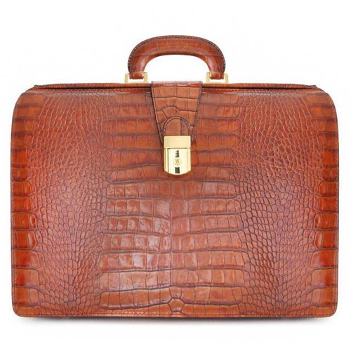 Leonardo King Croco Italian Calf Leather Lawyer Briefcase 2