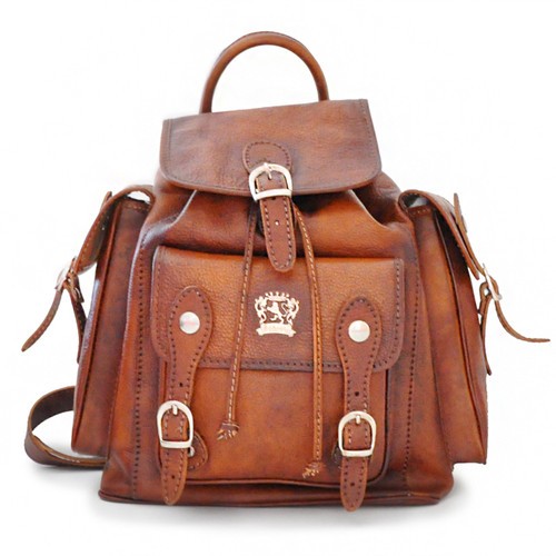 Montalbano Bruce Range Collection Italian Calf Leather Buckle Snap Closure Backpack