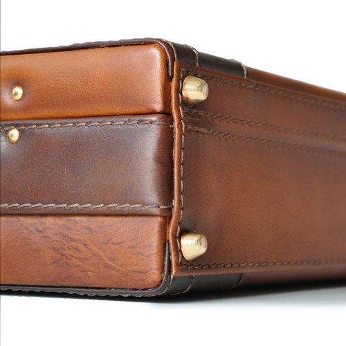 Tiziano Italian Calf Leather Top-Handle Attache Briefcase 2