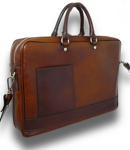 Top-Handle Italian Calf Leather Briefcase 1
