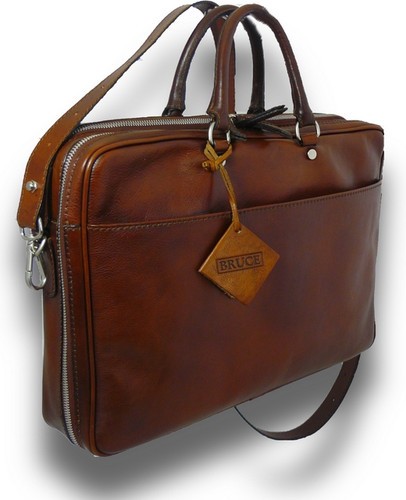 Top-Handle Italian Calf Leather Briefcase
